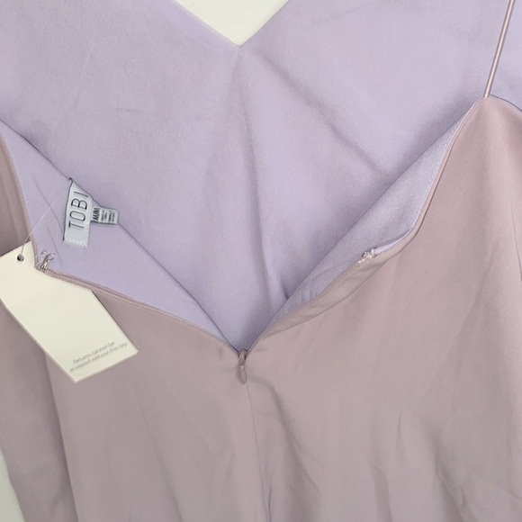 (BN28) Tobi lilac shift slip minidress Spaghetti Strap V-Neck, Size M, NWT - Picture 9 of 10